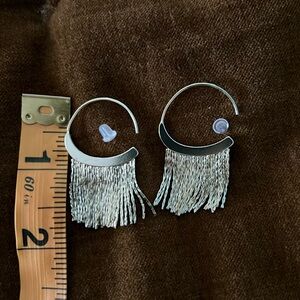NEW silver hoops with dangles